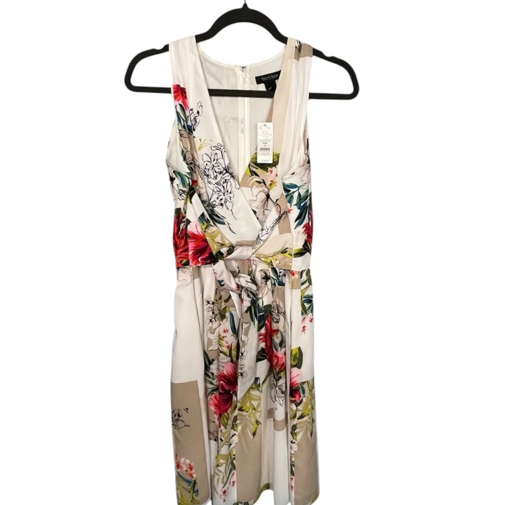 White House Black Market Floral Print Sleeveless Dress - Size 10